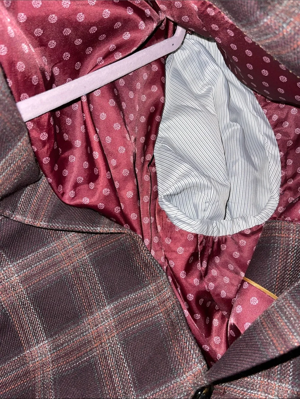 Murano Plum Plaid Two-Button Men's Blazer
